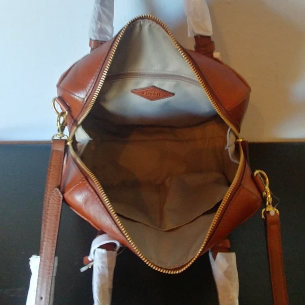 NEW!! Fossil Rachel Satchel in Brown Leather - Picture 5 of 6